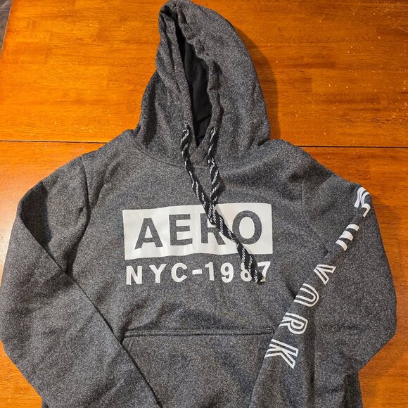 Aeropostale Other - Aeropostale Men's Pullover Hoodie Dark Gray Graphic Print Size Large